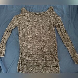 French Laundry Gray Off-the-Shoulder Sweater